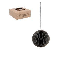Set aus 4 Papierornamenten, Durchmesser 8 cm, grau - AIP2013