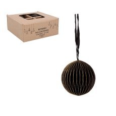 Set mit 4 Papierornamenten, Ø7 cm, schwarz – AIP2051
