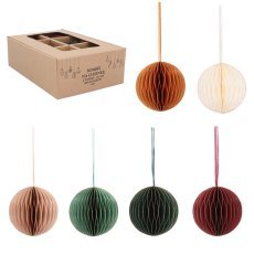 Set mit 6 Papierornamenten, Ø 8 cm, Farbmix – AIP2211