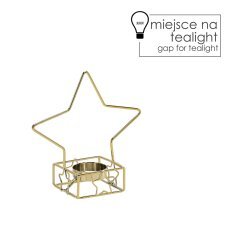 Metall-Teelichthalter in Gold – Sternform 14,2 x 7 x 14,3 cm, Verpackungseinheit = 4 Stück *5661