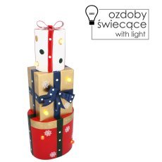 Chomik - Weihnachtsdekoration – Metallgeschenke in verschiedenen Formen mit LED 18x13x50 cm – POI5234