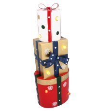 Chomik - Weihnachtsdekoration – Metallgeschenke in verschiedenen Formen mit LED 18x13x50 cm – POI5234
