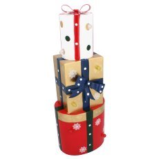 Chomik - Weihnachtsdekoration – Metallgeschenke in verschiedenen Formen mit LED 18x13x50 cm – POI5234
