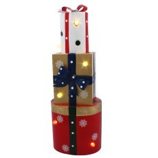 Chomik - Weihnachtsdekoration – Metallgeschenke in verschiedenen Formen mit LED 18x13x50 cm – POI5234