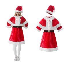 Damen-Weihnachtsmann-Kostüm mit Mantel *6781