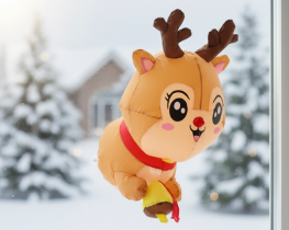 Chomik - Aufblasbarer LED-Weihnachtselch für das Fenster - SUN8723