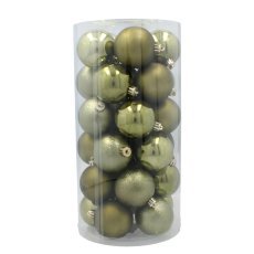 Chomik - Set aus 30 Christbaumkugeln, 6 cm, in Oliv-, Kupfer- und Graphitfarben *7238