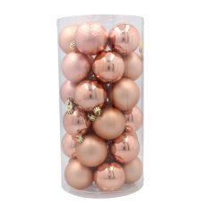 Chomik - Set aus 30 Christbaumkugeln, 6 cm, in Oliv-, Kupfer- und Graphitfarben *7238