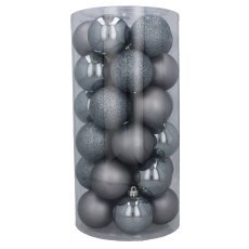 Chomik - Set aus 30 Christbaumkugeln, 6 cm, in Oliv-, Kupfer- und Graphitfarben *7238