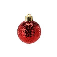 Komplettset mit 16 Kugeln, Ø 4 cm, in Rot-, Gold- und Silbertönen, gemischte Designs *7535