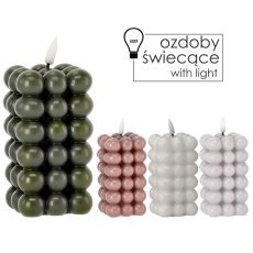 LED-Kerze aus Wachs – Bubble, 6 x 11,5 cm, Farb-Mix *9324