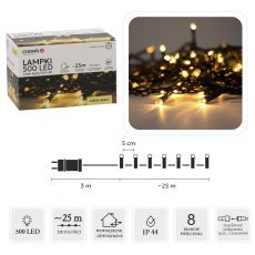 LED-Lichterkette 500 L warmweiß, Länge 3 + 25 m für Innen- und Außenbereich *9560