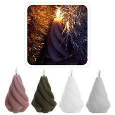 LED-Kerze mit Wachs – gedreht, 9 x 12,5 cm, Farb-Mix *9331