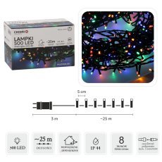 LED-Lichterkette 500L Multicolor, Länge 3 + 25 m, für innen/außen *9584