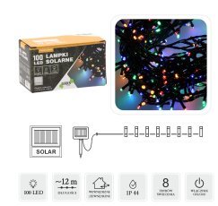 LED-Solar-Lichterkette 100 L, mehrfarbig, Länge 2 + 10 m *9928