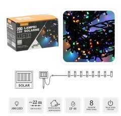LED-Solarlichterkette, 200 Lichter, mehrfarbig, Länge 2 + 20 m *9959