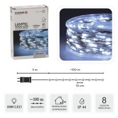 LED-Lichterkette auf Rolle 1000 L kaltweiß, Länge 3 + 100 m *0092