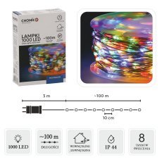 LED-Lichterkette auf Rolle 1000 L, mehrfarbig, Länge 3 + 100 m *0108