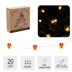 Lichterkette als Geschenk, 20 LED, batteriebetrieben, Verpackung = 20 Stk *0177