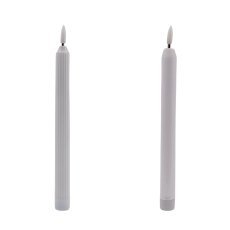 LED-Kerze mit Batteriebetrieb, weiß, 22,5 cm, verschiedene Designs, Display = 20 Stück *0382