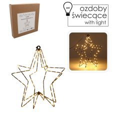 Festliche Dekoration – LED‑Stern 30 cm, 95 Lichter, warmweiß, batteriebetrieben *0337