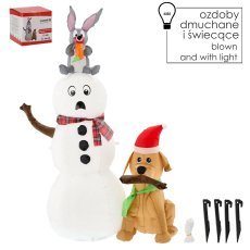 Chomik - Aufblasbarer Schneemann mit Hündchen, LED, Höhe 180 cm *1105