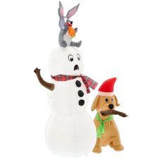 Chomik - Aufblasbarer Schneemann mit Hündchen, LED, Höhe 180 cm *1105