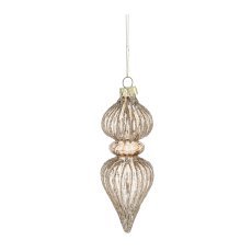 Glaskugel – Stil „Barock“ 5 x 14,6 cm Verpackung = 6 Stück *1693