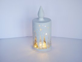 LED-Laterne – weiße Kerze 7,5 x 17 cm *1815