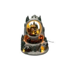 Musikdose Weihnachten LED Winterdorf mit Zug 23 x 23 x 25,5 cm *2447