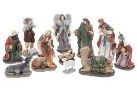 Chomik - Kpl. 12 Weihnachtsfiguren bis 32 cm aus Polyresin *2485