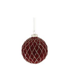 Chomik - Set aus 7 gläsernen Weihnachtsornamenten in Bordeaux, 29 x 29 x 9,6 cm *2133