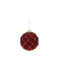 Chomik - Set aus 7 gläsernen Weihnachtsornamenten in Bordeaux, 29 x 29 x 9,6 cm *2133