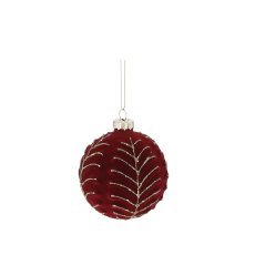 Chomik - Set aus 7 gläsernen Weihnachtsornamenten in Bordeaux, 29 x 29 x 9,6 cm *2133