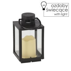 Festliche Laterne 11 x 11 x 20,5 cm mit LED-Einsatz, schwarz *2539