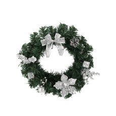 Weihnachtskranz 30 cm silber *2279