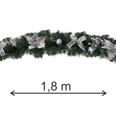 Weihnachtsdekoration – Girlande, 1,8 m, silberfarben – ANT2293