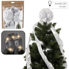 Chomik - Silberne LED-Schleife für die Spitze des Christbaums, 1,8 m *3252