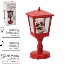 Festliche Mini-Laterne, 13,5 x 13,5 x 31,5 cm, mit LED-Spieluhr – Rot *3535