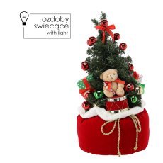 Chomik - Künstlicher Weihnachtsbaum im Sack mit Christbaumschmuck, LED, 60 cm - WAI3467