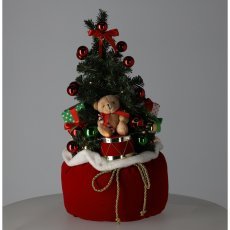 Chomik - Künstlicher Weihnachtsbaum im Sack mit Christbaumschmuck, LED, 60 cm - WAI3467