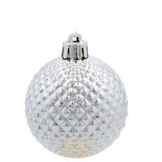 Chomik - Kpl. 60 Weihnachtsornamente silber / weiß *3719