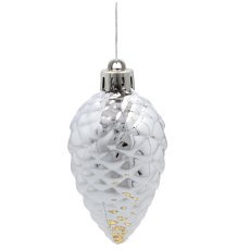 Chomik - Kpl. 60 Weihnachtsornamente silber / weiß *3719