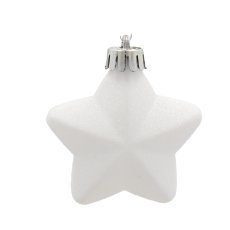 Chomik - Kpl. 60 Weihnachtsornamente silber / weiß *3719