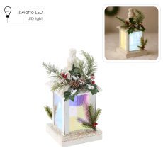 Festliche Laterne weiß LED 15 x 15 x 32 cm *5218