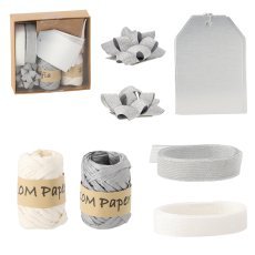 Festliches Geschenkverpackungs-Set – silber/weiß, 11-teilig *7588
