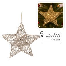 Chomik - Weihnachtsdekoration – LED-Stern 45 cm champagnergold *6239