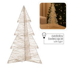 Chomik - Festliche Dekoration – LED-Weihnachtsbaum 75 cm in Champagnergold *6253