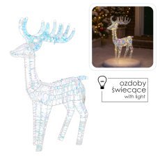Weihnachtsdekoration – LED-Rentier 105 cm irisierend *6420