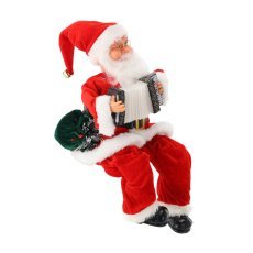 Chomik - Mikołaj mit Akkordeon – spielende LED-Figur 40,5 cm *6529